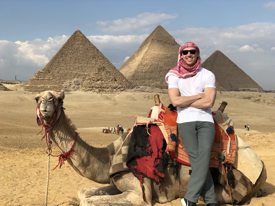 At the pyramids of Giza